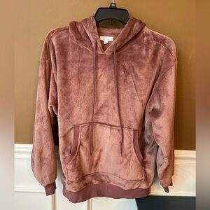 Colsie Plush Pink Hoodie Cozy Warm Loungewear Sweatshirt Size L